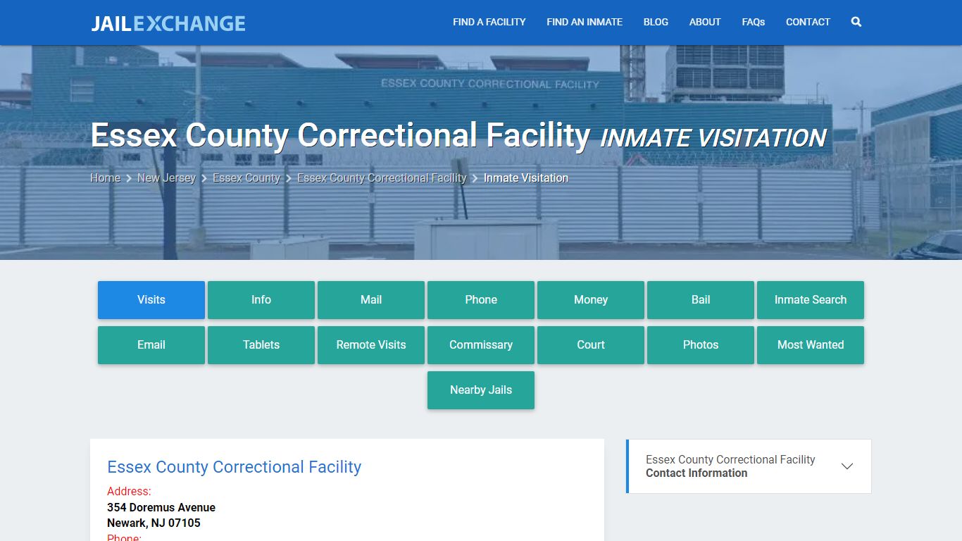 Inmate Visitation - Essex County Correctional Facility, NJ - Jail Exchange