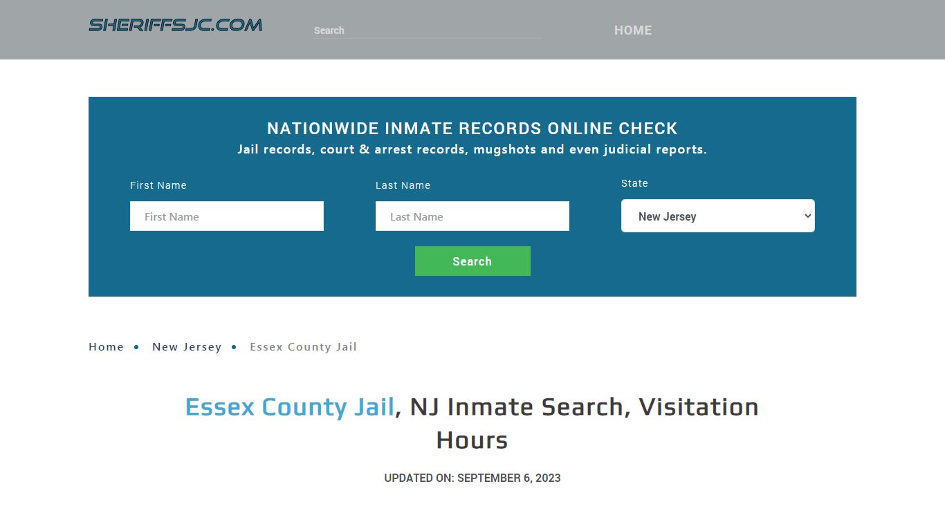 Essex County Jail, NJ Inmate Search, Visitation Hours